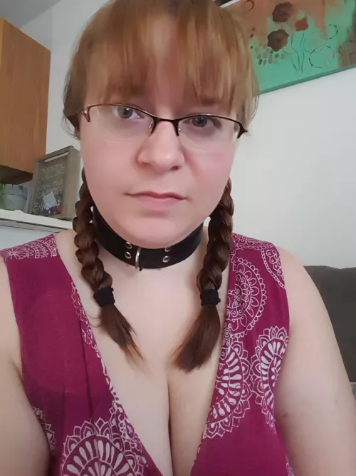 Red dress, black collar by other-reddit-acc