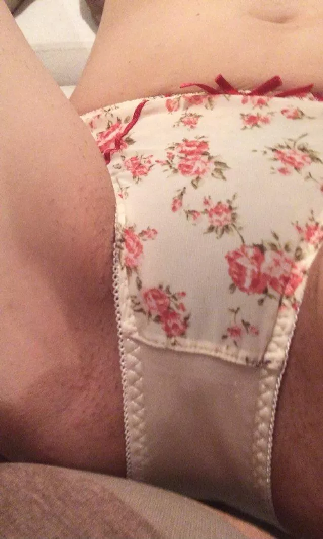 Red floral on white posted by panty_overload