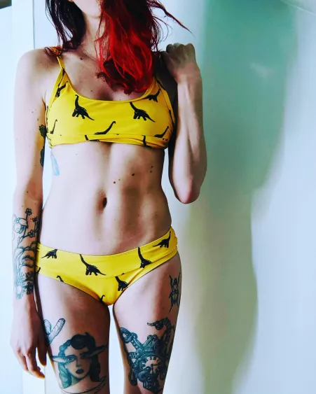 red + yellow + dinos = 🔥saurus? by QC_Dali