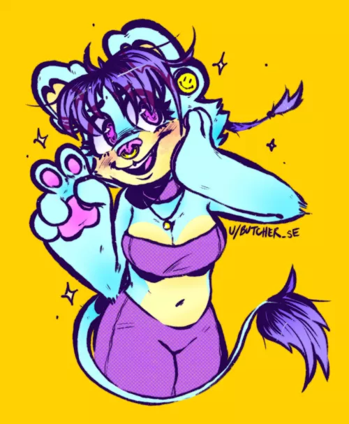 redesigning myself a fursona for the first time in like 8 years :3 (art by me) by butcher_se