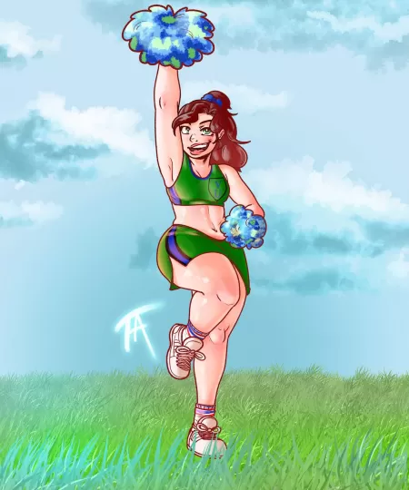 Redhead Cheerleader (FrozenArtifice) [Original] by FrozenArtifice