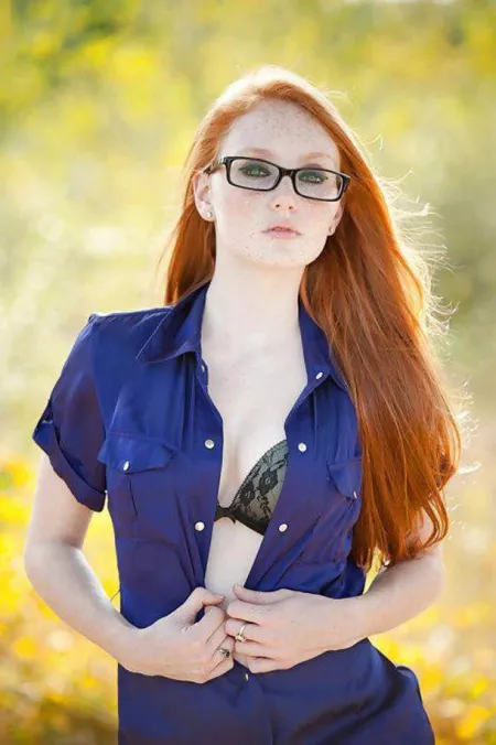 Redhead in blue by 0rangee3