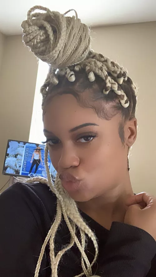 re-did my braids today 🥰 was told I don’t look half as bad a n***** today made me feel worth something but I know I don’t 😘 KIK// FineAssSub by FineGhettoSub