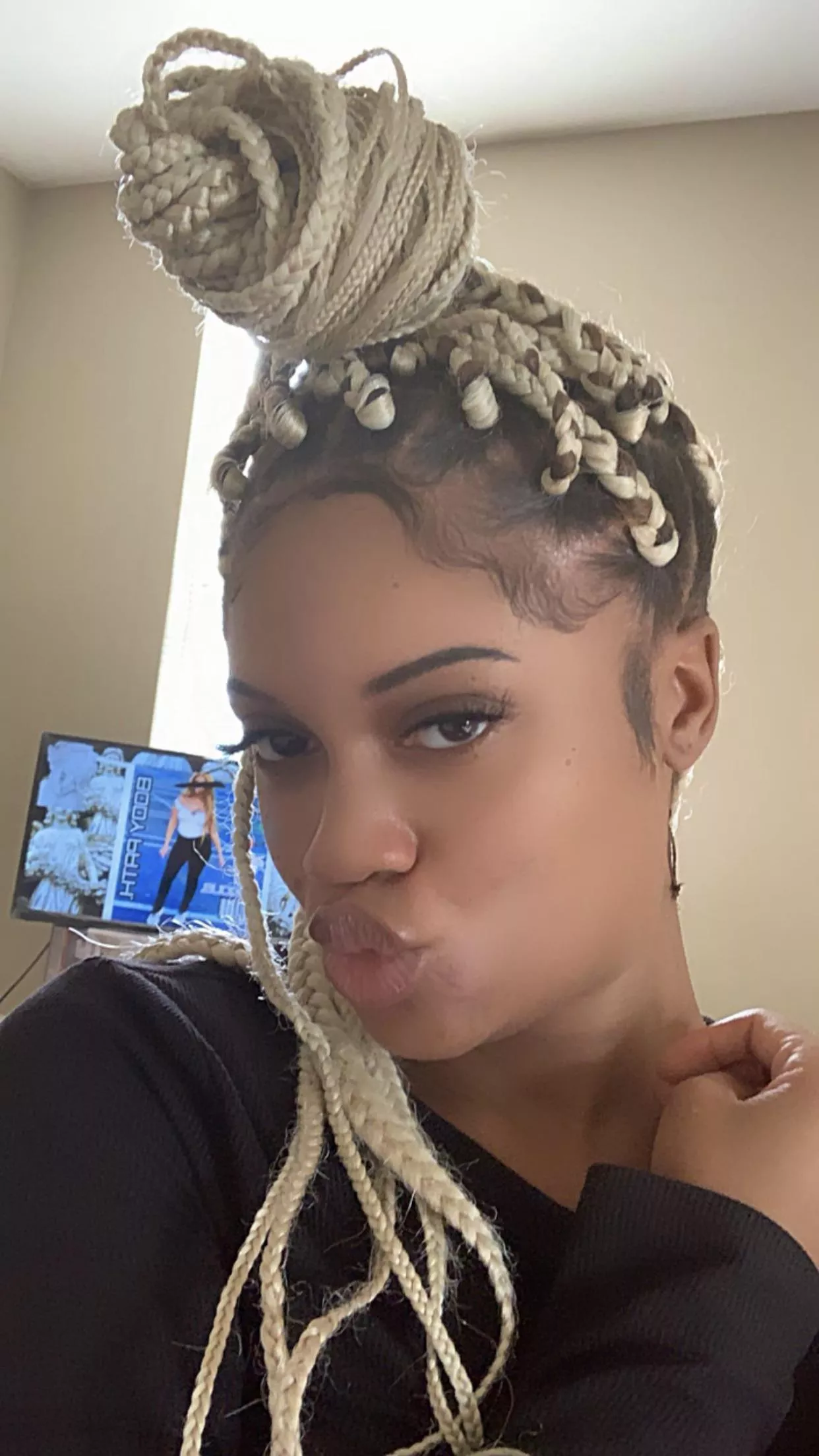 re-did my braids today 🥰 was told I don’t look half as bad a n***** today made me feel worth something but I know I don’t 😘 KIK// FineAssSub posted by FineGhettoSub