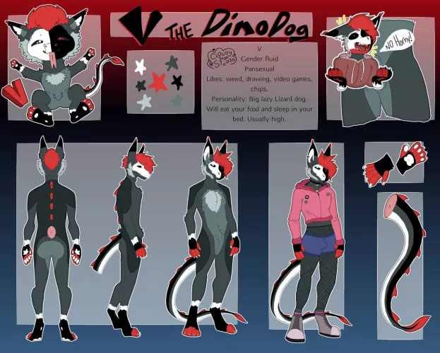 Ref sheed I drew for my Fursona V by Anim0ski