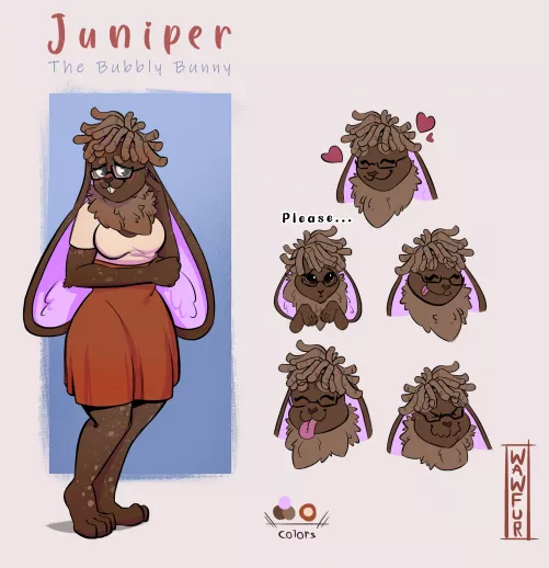Ref sheet of my fursona Juniper by u/Wes_Pines 🤗 by bbydollbunbun