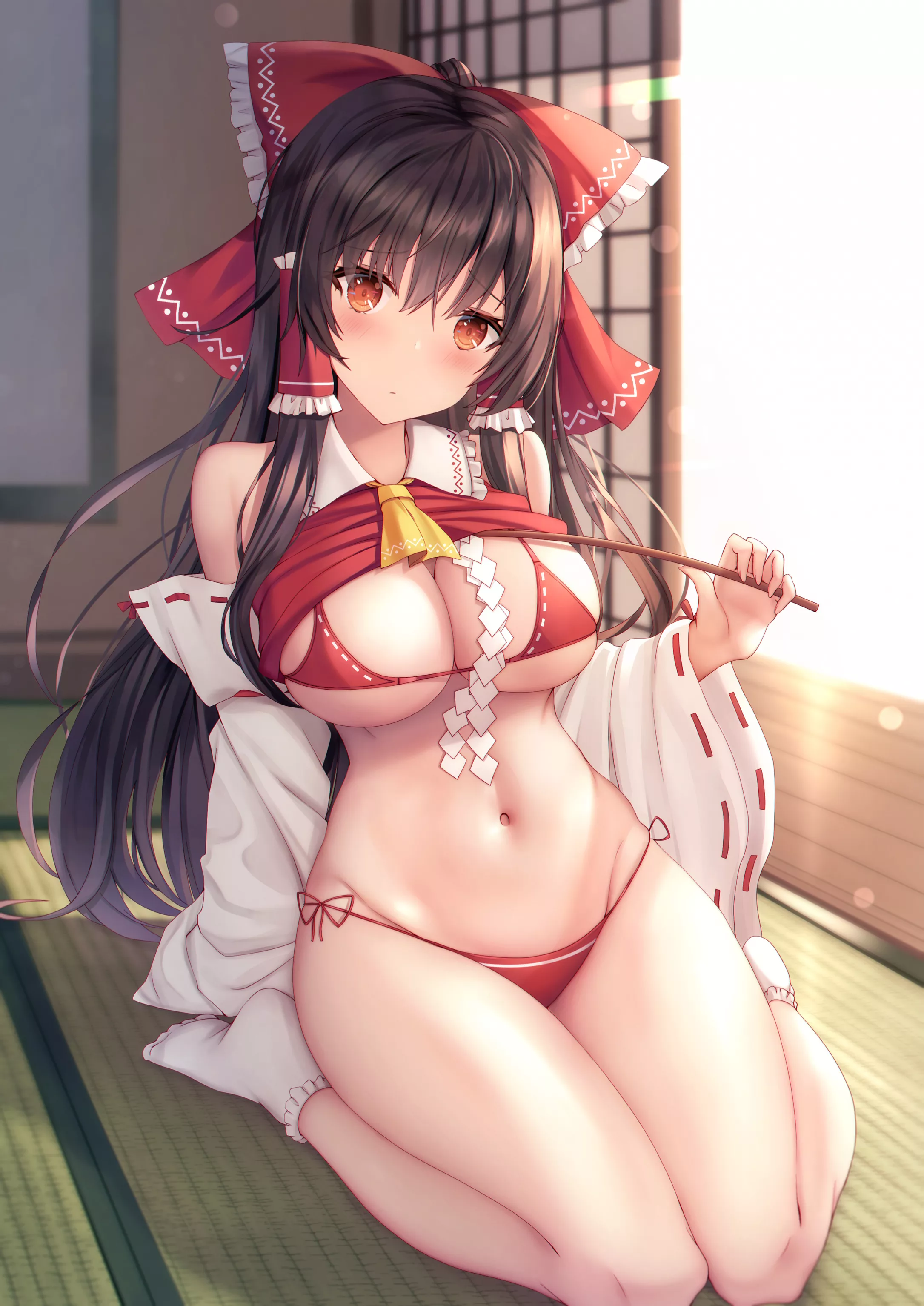 Reimu showing off her lingerie posted by Kirbologist