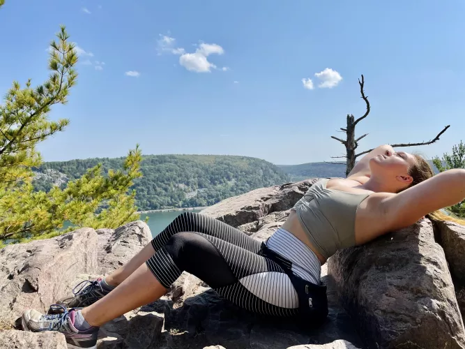 Relaxing break on my hike 😉🍑 by BabyBelleSweet