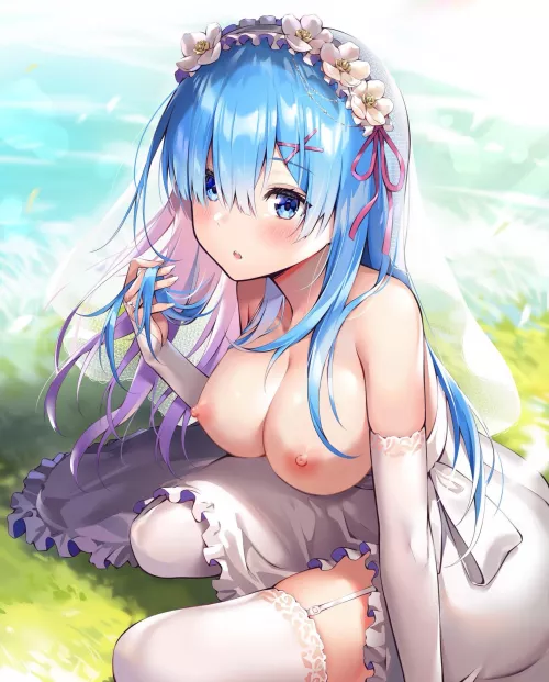 Rem as a beautiful bride by WhoLeftMeJelly