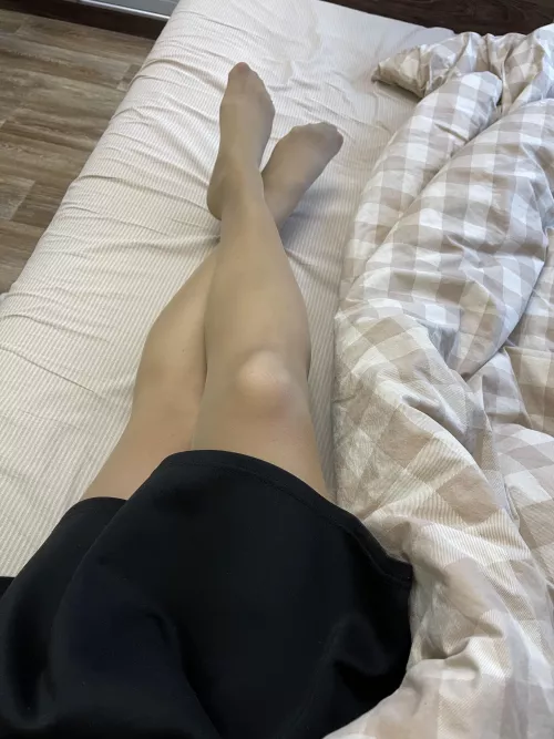 Resting at home in nude pantyhose by Anabel_in_nylon