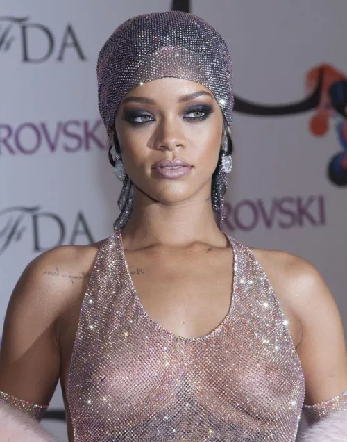 Rihanna in a see-through Top by TrannyHunterWorld