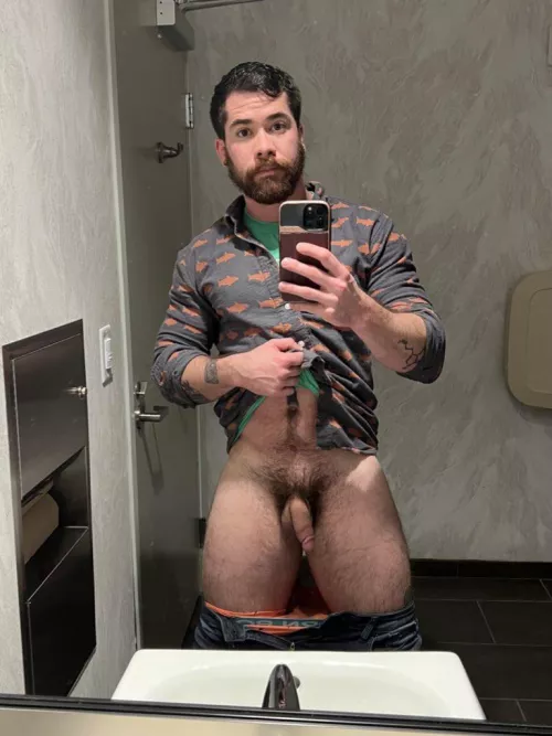 Risky public bathroom selfie by thatyogafvcker