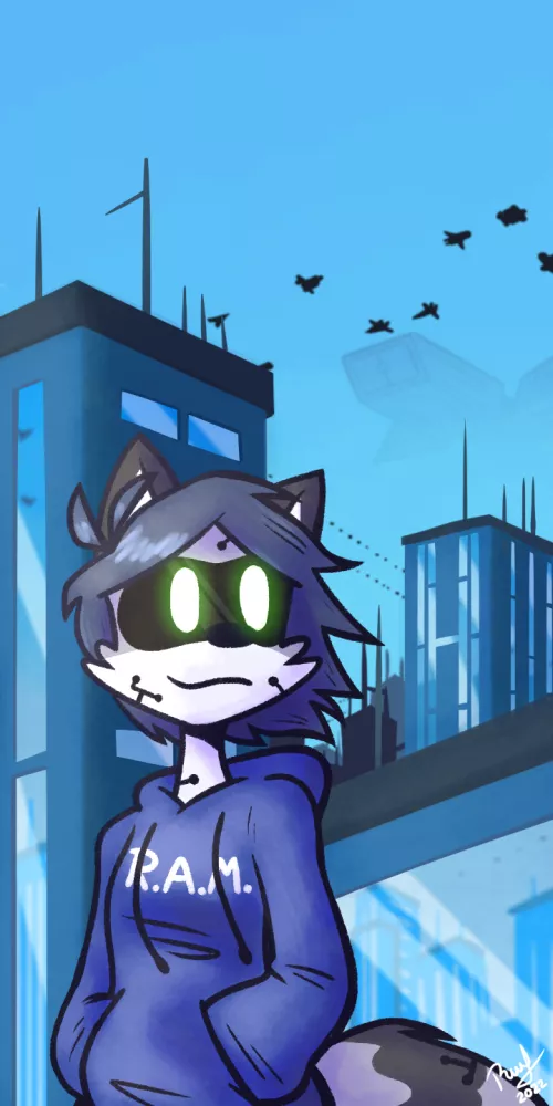 Robot at the city (by me) by RafVicAlv