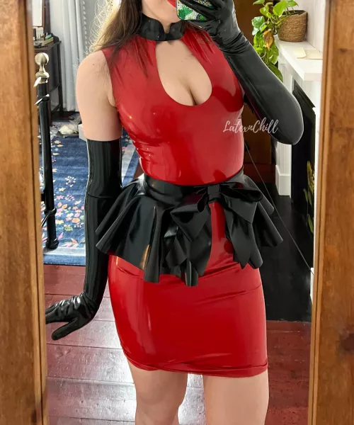 Romance ought to be year round, so I wear this red dress often! by LATEXnCHILL