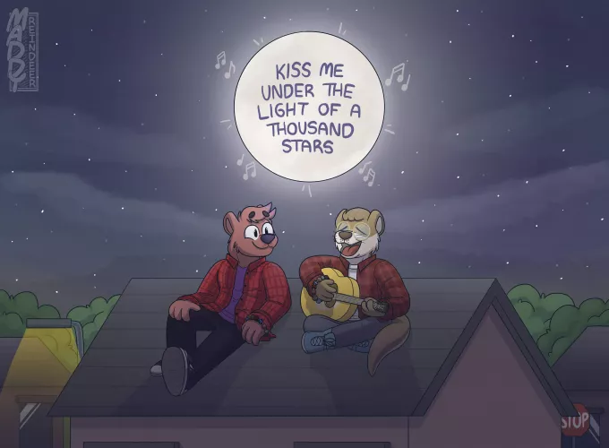 Rooftop singing 🎶 (Art by me) by MaddyReindeer
