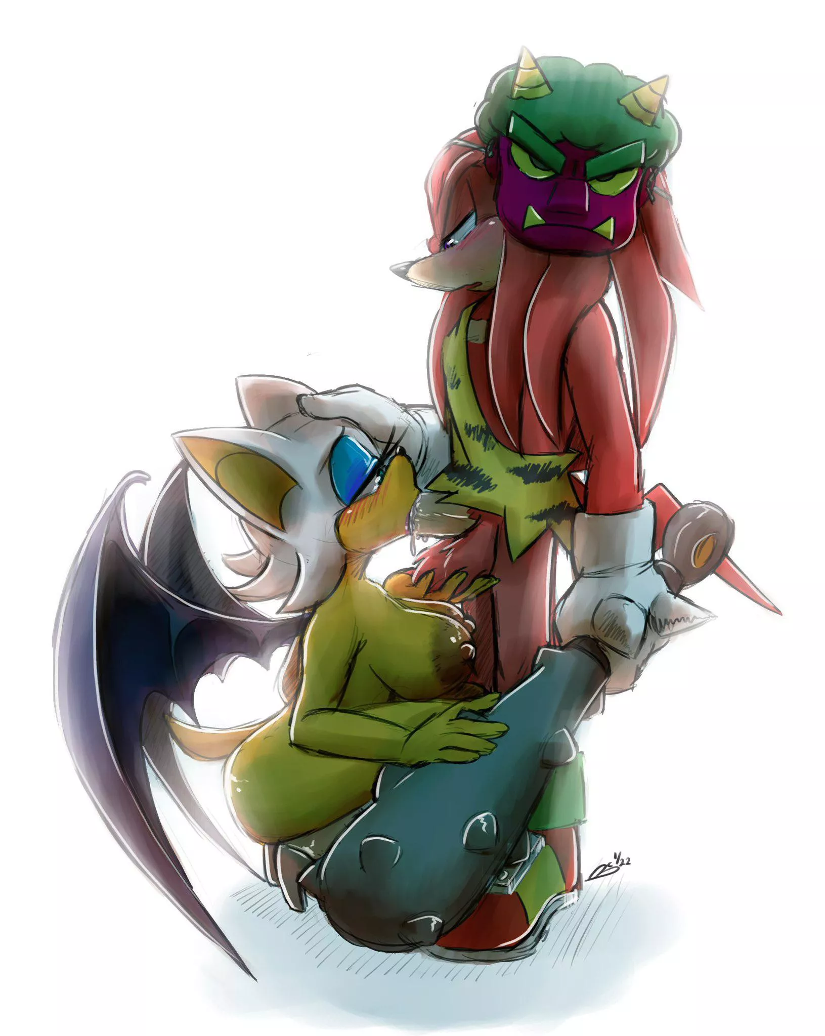 Rouge likes Knuckles’ animal side (Artist BlueChika) posted by Expensive-Rope-9007