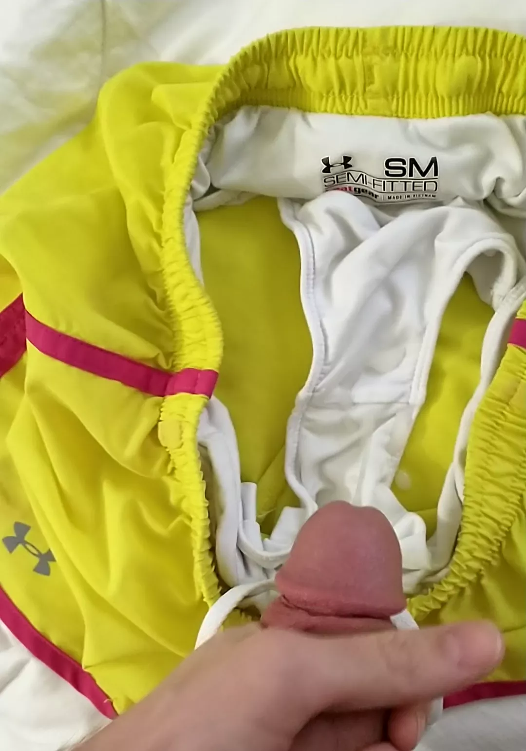 Running shorts getting my load. posted by VegetableNoise1780