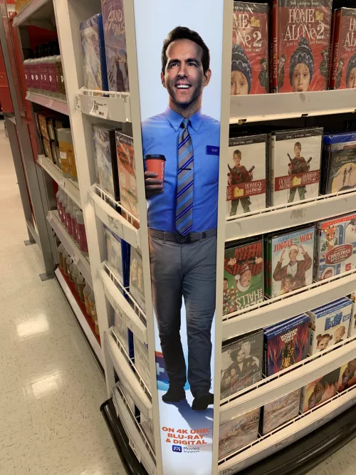 Ryan Reynolds in a Free Guy movie display… AT TARGET of all places. by credenzaking