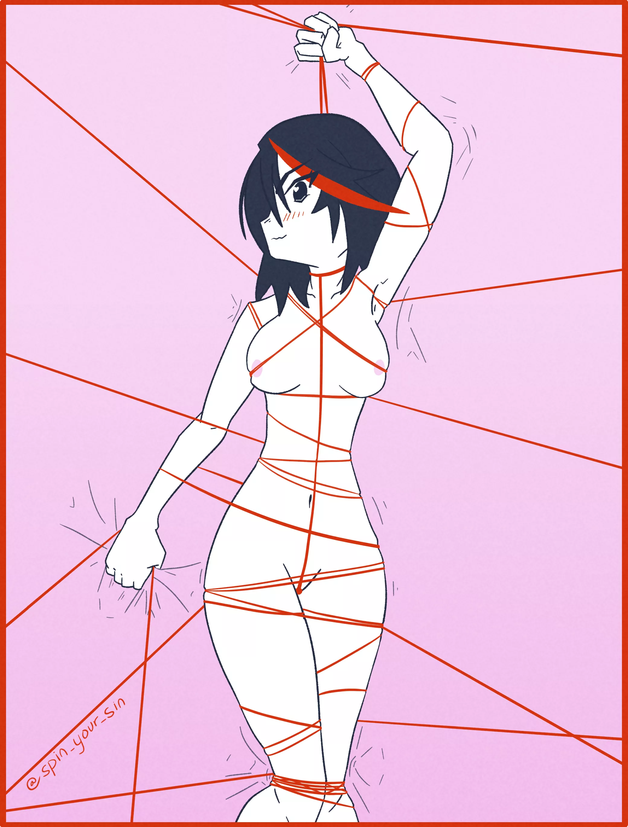 Ryuko all tied up and liking it (@spin_your_sin) [Kill La Kill] posted by spinyoursin