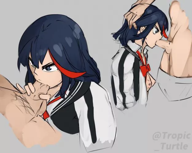 Ryuko needs a little more practice before she can fit it all (Tropic_Turtle) by Musicformyhears
