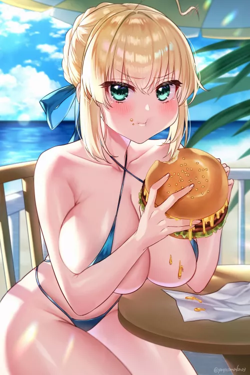 Saber having a Borgar by CheetahSperm18