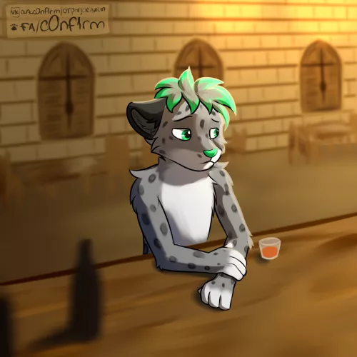 Sad cat in the pub >w< by moncuZ