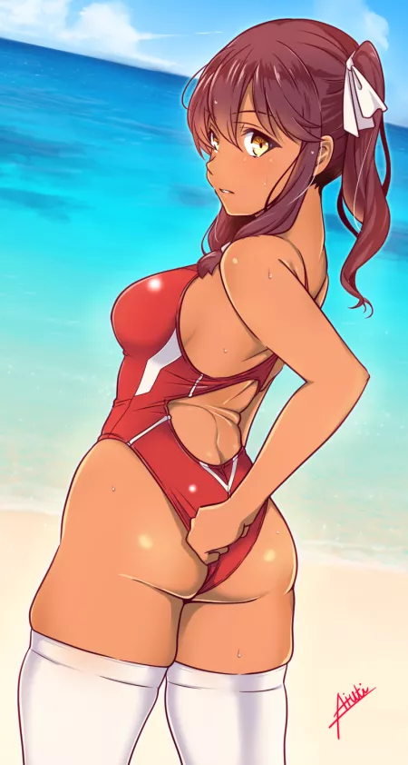 Saiga-12 Red Swimsuit (Aiuti) [Girls Frontline] by sequence_string