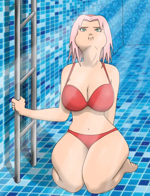 Sakura practicing her breathholding skills (GujaArt) by Patmaster1995