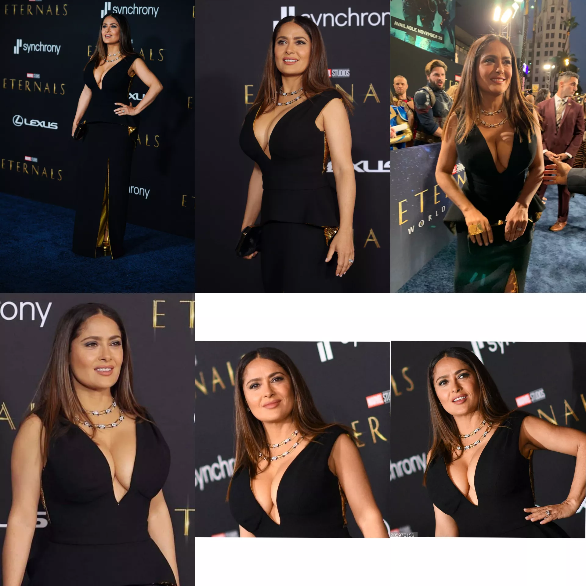 Salma Hayek- a perfect outfit to fuck her hard and a titfuck after the premiere posted by EnvironmentalBar8974