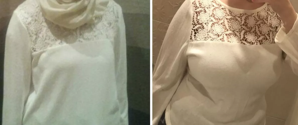 same shirt from a couple of years ago vs now :P (c cup to f cup) by userkx