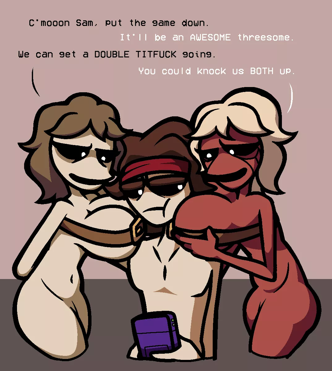 Samson chooses his Gamekid over sex. With identical twins. At the same time. posted by w_i_d_0084