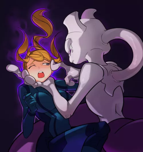[Samus] and [Mewtwo] in the middle of a heated battle. (SplashBrush) by Ack_not