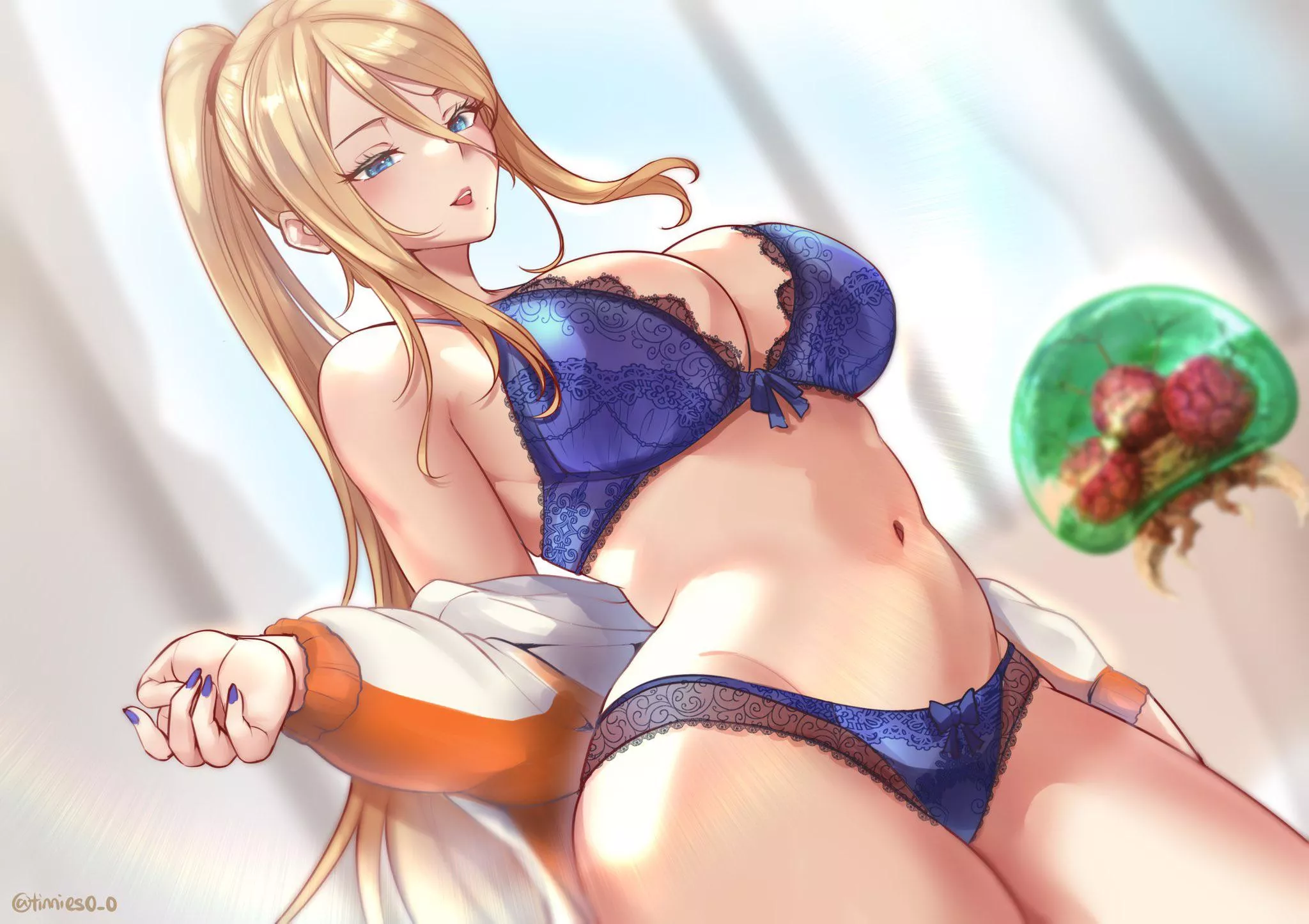 Samus in blue lace posted by staayy