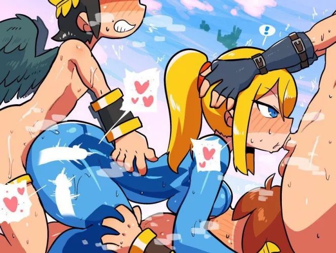 Samus, marth, and dark pit (Tobias wheller) by godofde