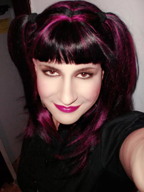 Santa brought me cute purple pigtails and lipstick! by DelilaBee