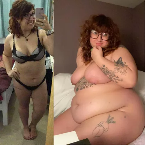 santa finally brought me a double belly this christmas 🥵 by freya_fox24