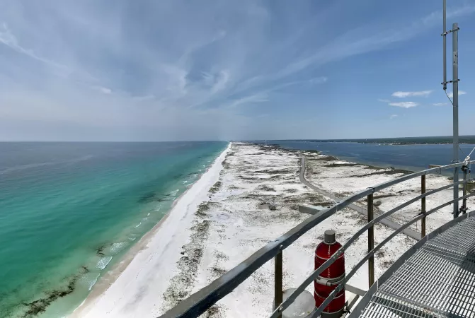 Santa Rosa Island, FL from 300ft up. by Flawda-Man