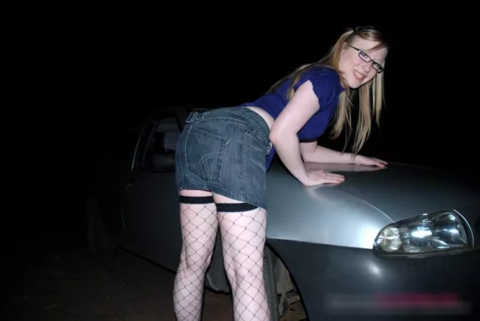 Satine Spark bent over a car in the dark by SpunkySpunkyAssGuy