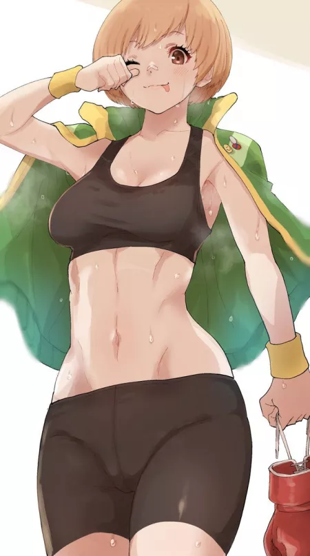 Satonaka Chie post-Workout [Persona 4] by naex98