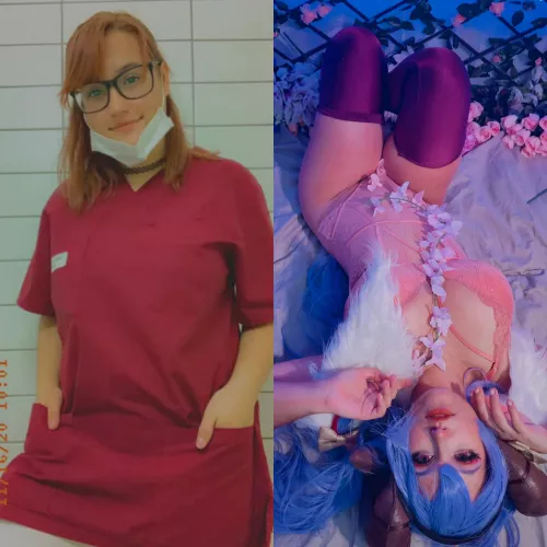 Saving lives during the day vs giving heart attacks by night / Kindred cosplay by me aka Niniiitard by Niniitard