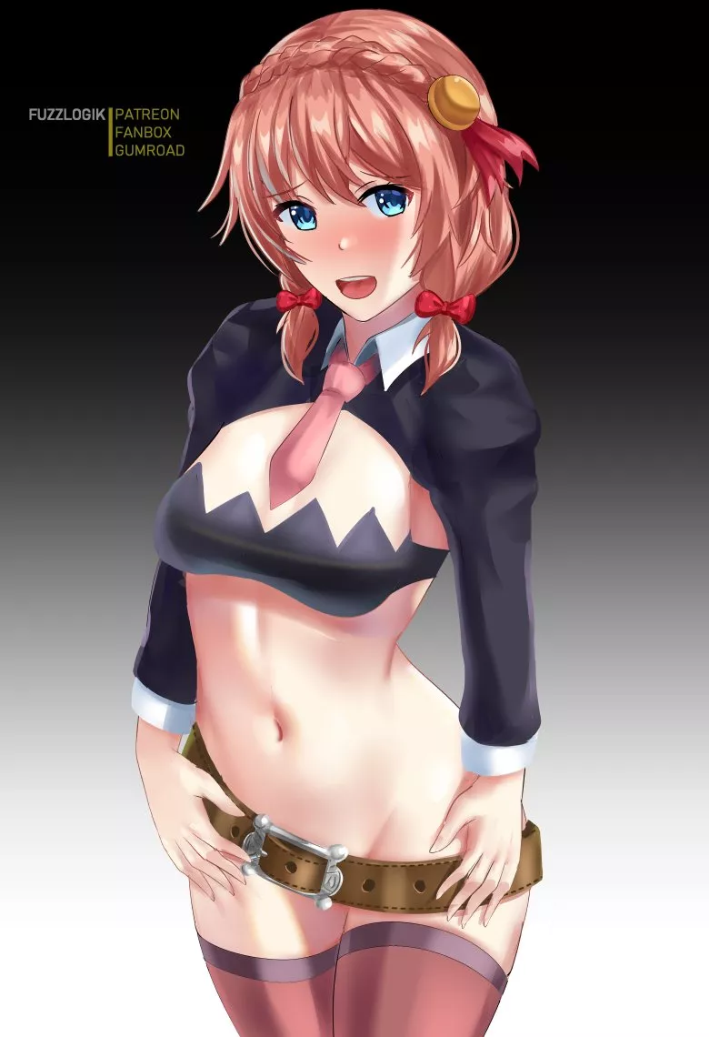 Sayori cosplaying as Yunyun from Konosuba posted by Fuzzlogik