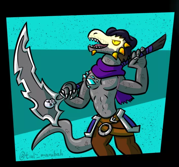 Scythe Dragon ☠️🐍🐲 -- Little gift for DeygoDraws, their sona cosplaying Death from Darksiders 2. posted by Spinopsyx