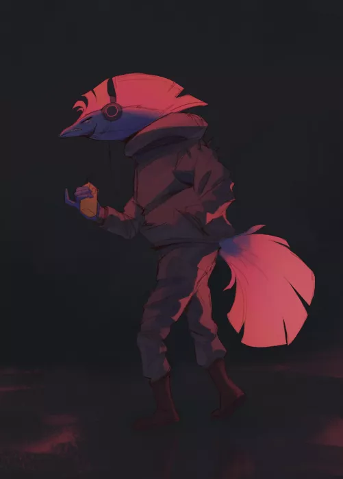 Seen a lot of Fish Sonas lately, so I have to make one They’re so much fun! also, Orange juice🍊 by Lemongreanaade