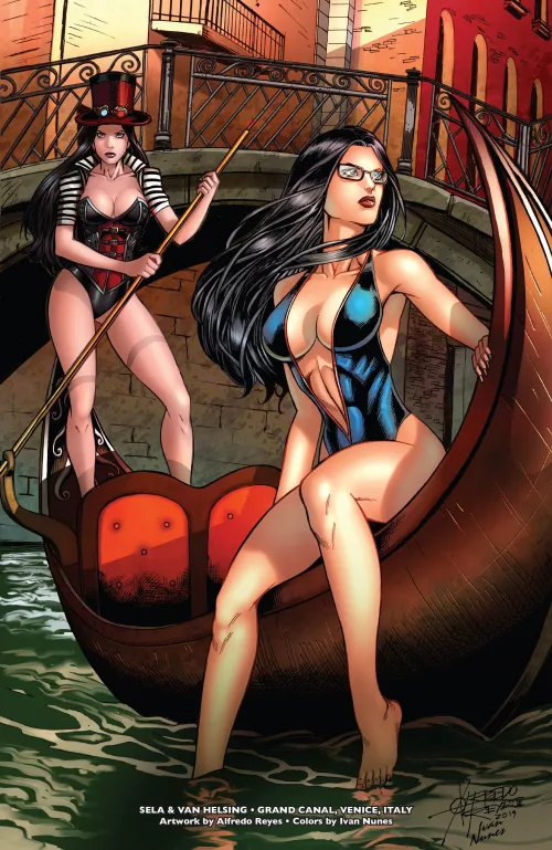 Sela and Van Helsing [Grimm Fairy Tales 2014 Swimsuit Special] by sabhall12