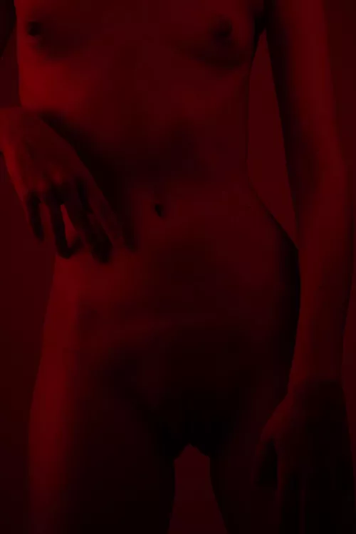 Self portrait with red light by sophiaemilia