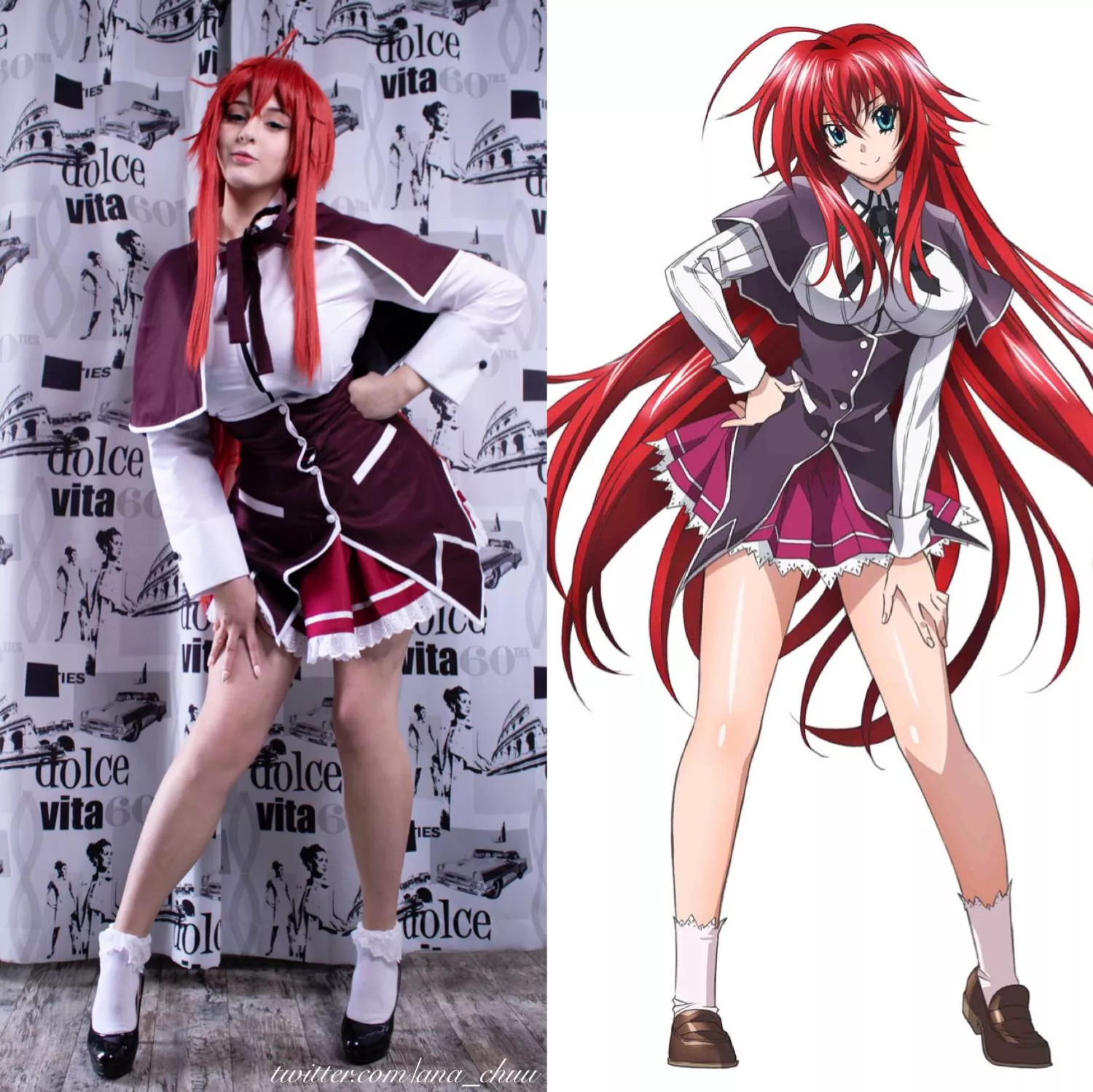 [SELF] Rias Gremory cosplay side by side by Ana Chuu~. posted by mi_zha
