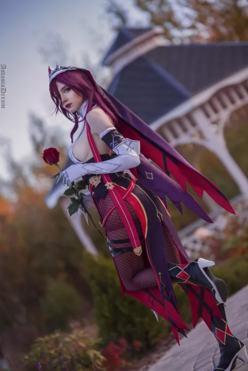 [Self] Walking Rosaria with a rose by Astasiadream by AstasiaDream
