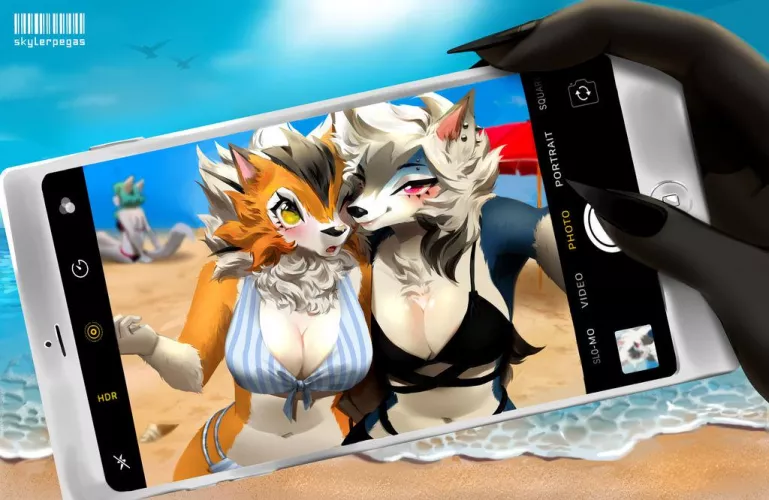 selfie at the beach uwu ( art by me @SkylerPegas) by SkylerPegas