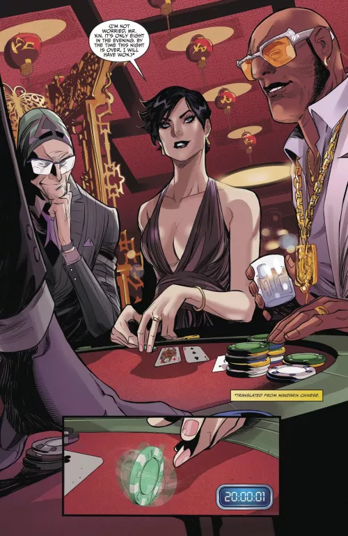 Selina wearing a low cut dress [Catwoman 9] by MarCanary