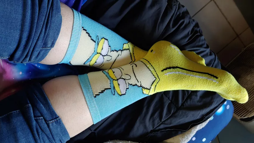 [SELLING] Banana Rick socks 🍌 Wearing today, available tomorrow morning! by DezrtBat